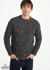 Donegal Tweed Celtic Design Aran Sweater | Charcoal