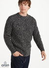 Donegal Tweed Celtic Design Aran Sweater | Charcoal