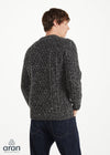 Donegal Tweed Celtic Design Aran Sweater | Charcoal
