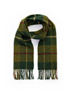 John Hanly Lambswool Scarf | Green Red Cream Plaid