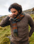 John Hanly Lambswool Scarf | Brown Blue Red Plaid