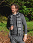John Hanly Lambswool Scarf | Grey Silver Charcoal Plaid | Irish Made