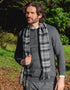 John Hanly Lambswool Scarf | Grey Silver Charcoal Plaid