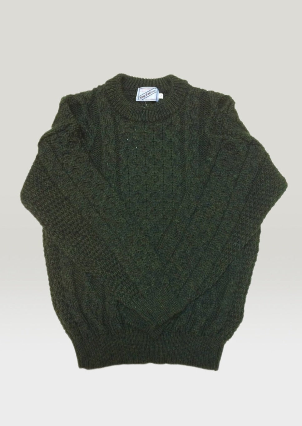 Kerry Heavy Aran Sweater | Army Green