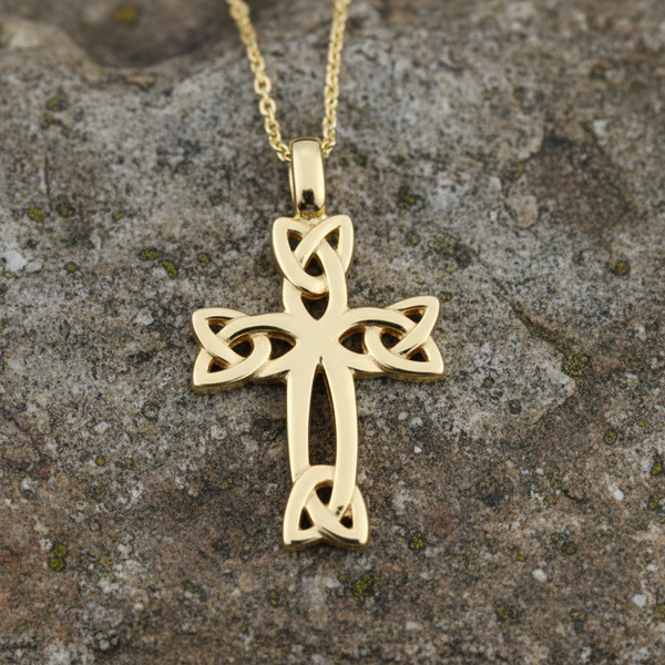 14K Gold Celtic Cross Pendant