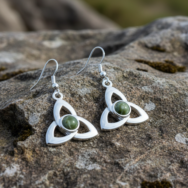 Solvar Connemara Marble Trinity Earrings