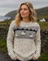 Unisex Pure Wool Sheep Aran Sweater | Oatmeal