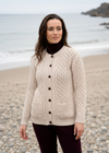 Aran Lumber Cardigan | 100% Merino Wool | Parsnip