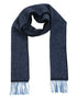 Cashmere Merino Scarf | Navy Blue Herringbone