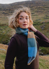 John Hanly Lambswool Scarf | Mustard Green Blue