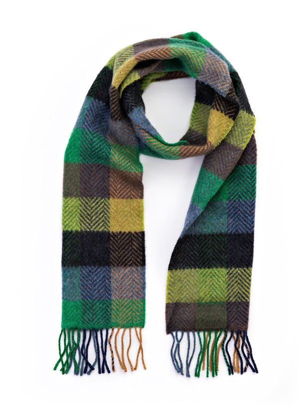 Cashmere Merino Scarf | Green Denim Charcoal