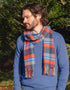 John Hanly Lambswool Scarf | Navy Red Blue Wine Plaid