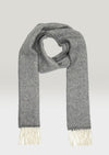 Irish Cashmere Merino Scarf Grey Herringbone