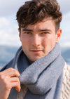 Cashmere Merino Scarf | Blue Herringbone