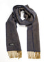 Cashmere Merino Scarf | Navy Mustard Herringbone