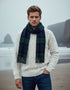 John Hanly Lambswool Scarf | Navy Green Mix