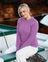 Ladies Slim-Fit Aran Sweater | Lavender