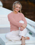 Ladies Slim-Fit Aran Sweater | Pink