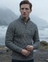 Aran Cable Knit Half Zip Sweater - 100% Merino Wool | Slate