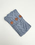 Women's Aran Button Headband | Ocean Grey