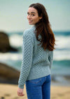 Aran Cable Knit Cardigan | Aqua