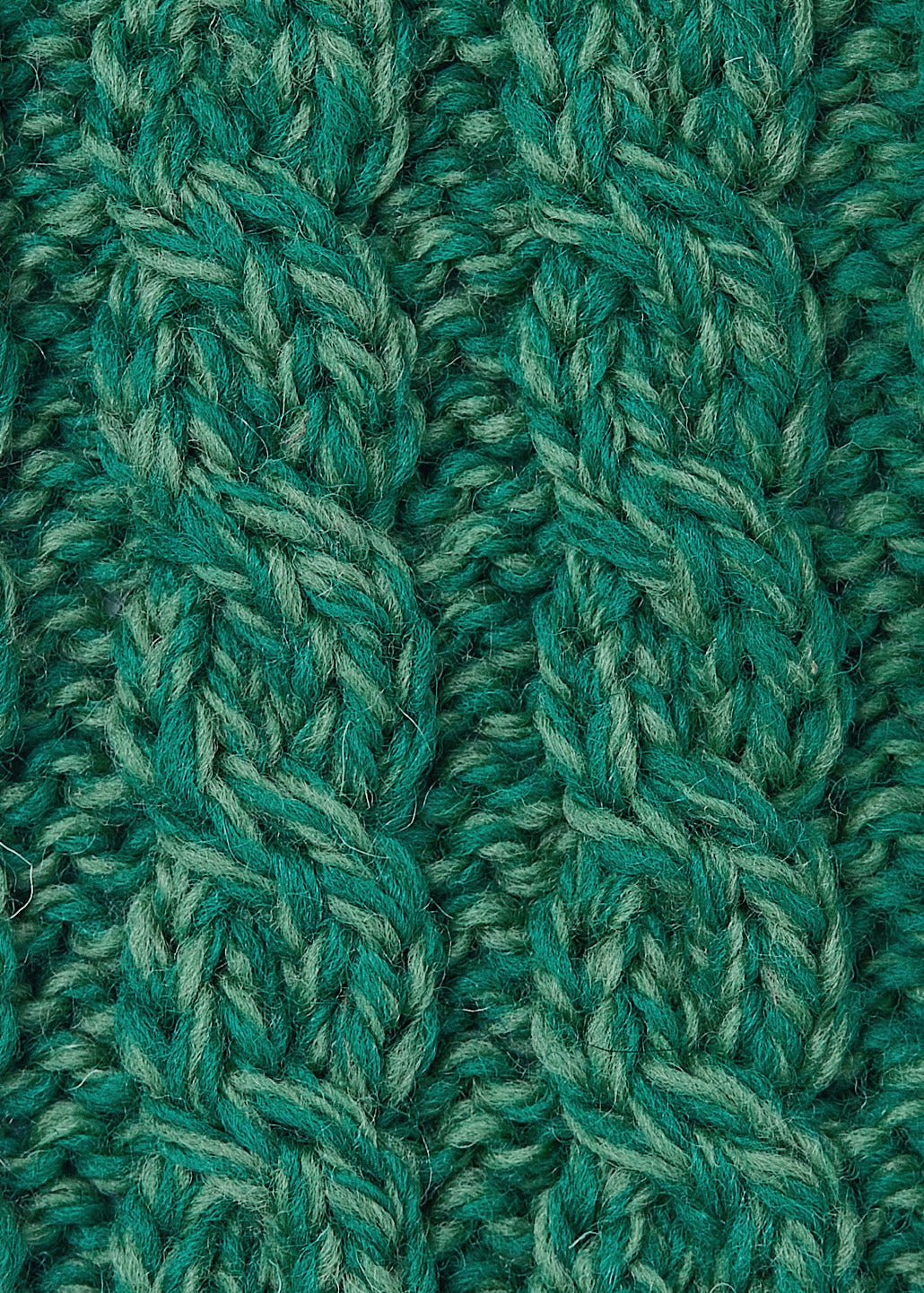 Ladies Merino Cropped Classic Aran Cardigan | Green