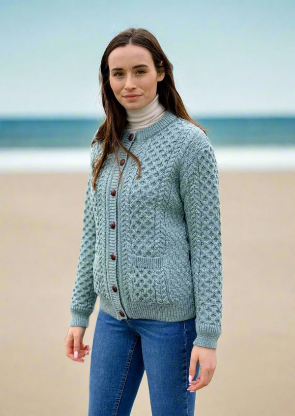 Aran cable knit cardigan hotsell