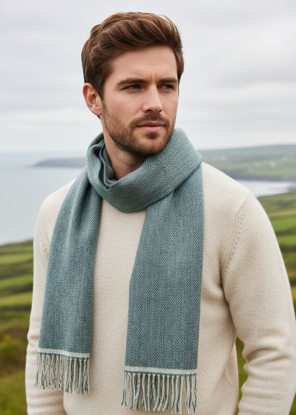 Foxford Lambswool Scarf | Teal/Aqua