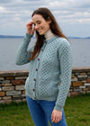 Aran Cable Knit Cardigan | Aqua