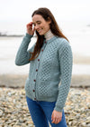 Aran Cable Knit Cardigan | Aqua
