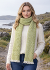 Mucros Aran Scarf | Merino Wool Alpaca Scarf | Lime Mix