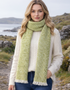 Mucros Aran Scarf | Merino Wool Alpaca Scarf | Lime Mix