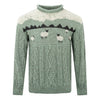 Unisex Pure Wool Sheep Aran Sweater | Sage Green