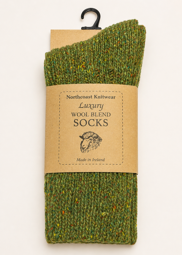Luxury Irish Wool Blend Socks | Meadow Green