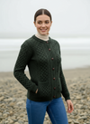 Aran Lumber Cardigan | Army Green
