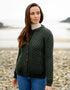 Aran Lumber Cardigan | Army Green