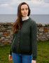 Aran Lumber Cardigan | Army Green