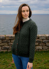 Aran Lumber Cardigan | Army Green