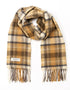 Irish Wool Scarf Short Beige Orange Check