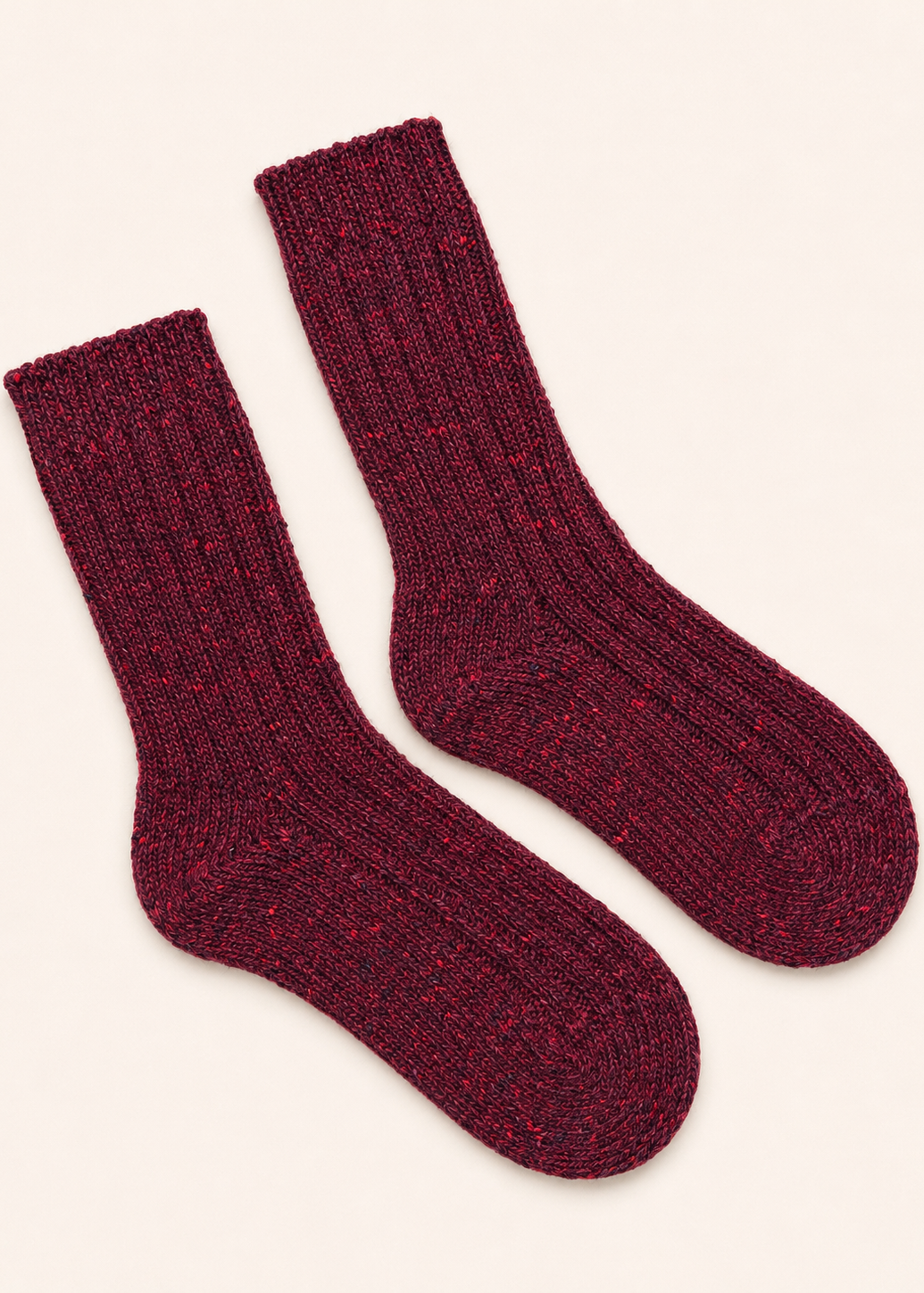 Luxury Irish Wool Blend Socks | Burgundy