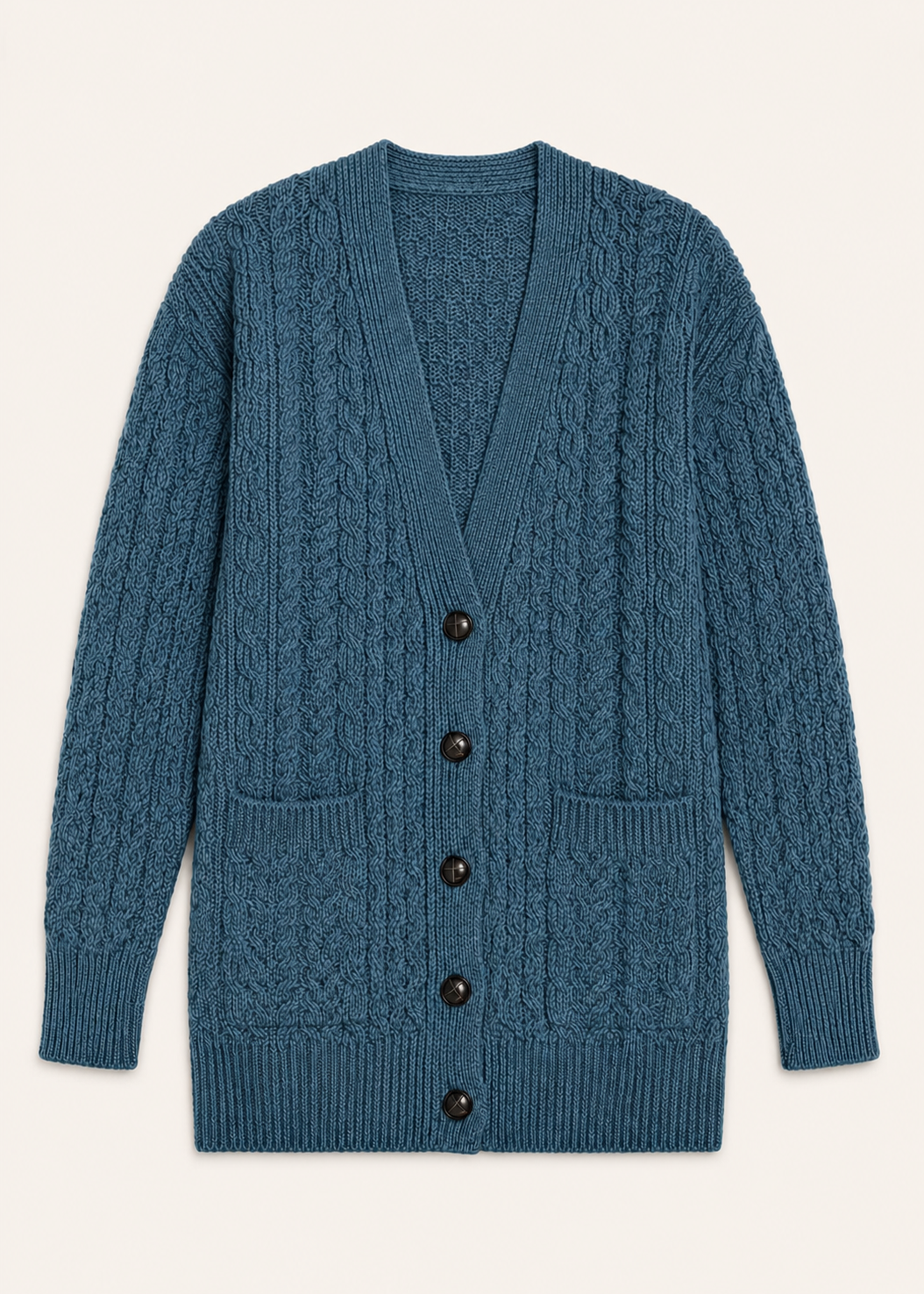 Delphi Aran Boyfriend Cardigan | Irish Sea - Clearance