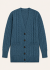 Delphi Aran Boyfriend Cardigan | Irish Sea - Clearance