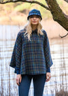 Mucros Navy Check Country Cape
