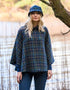 Mucros Country Cape | Navy Check