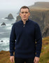Fisherman Rib 1/2 Zip Merino Sweater | Deep Water Blue - Clearance