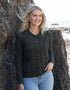 Ladies Aran Cardigan | Army Green