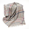 Merino Lambswool Blanket Grey with Multi Colour Window Pane