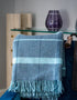 Merino Lambswool Blanket Grey & Duck Egg Check