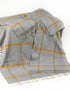 Merino Lambswool Blanket Grey Mustard Check