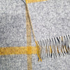Merino Lambswool Blanket Grey Mustard Check